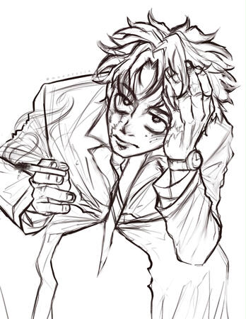 lineart only (messy sketch style)